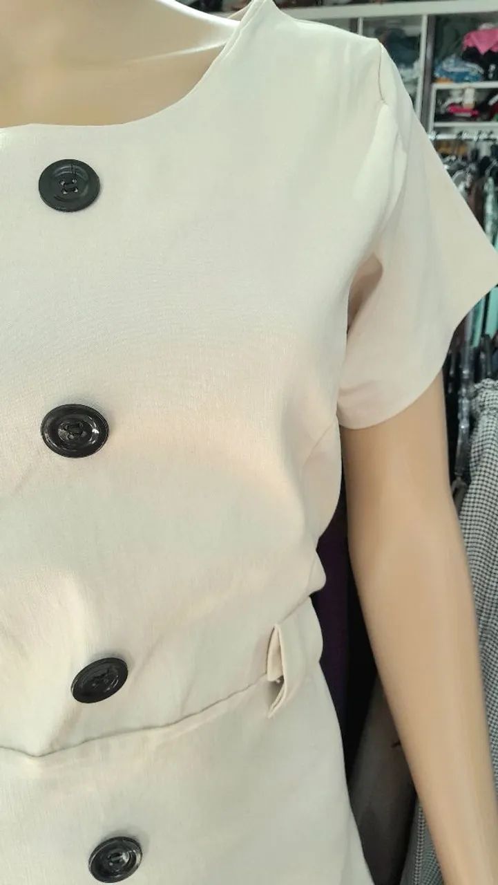 Vestido Bege Elastano Novo Tam.M - Foto 3