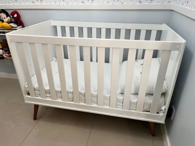 Berço americano / Mini cama com colchão e protetor impermeável - Foto 4