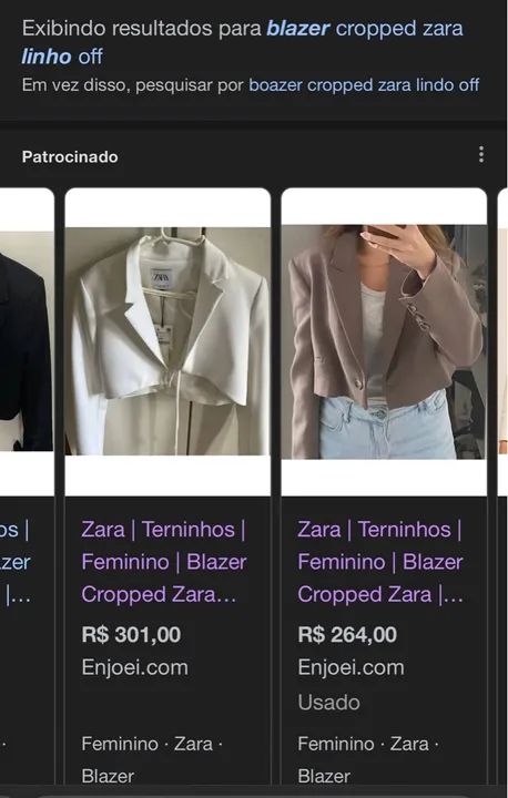 Blazer Cropped Zara Linho Off - Foto 5