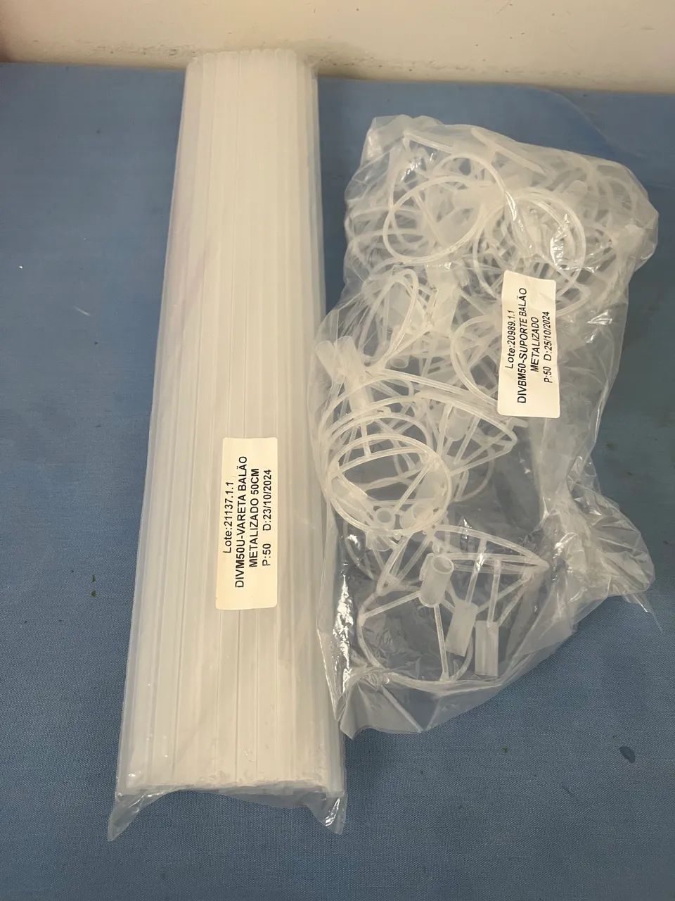 Varetas e suporte pra balões, kit c/50