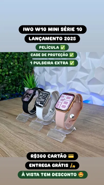 Relógio Inteligente IWO W10 Mini Série 10 - Lançamento 2025