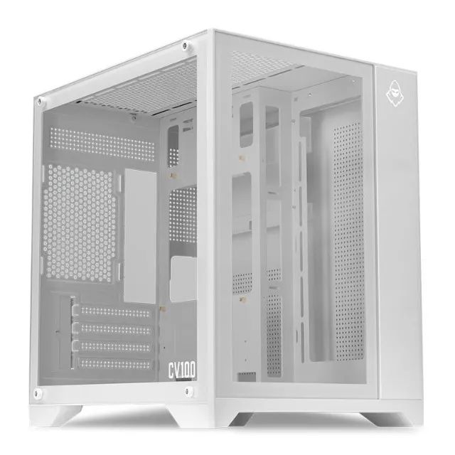 Gabinete Gamer Mancer CV100, Mid-Tower, Lateral De Vidro, Branco, Novo, Lacrado