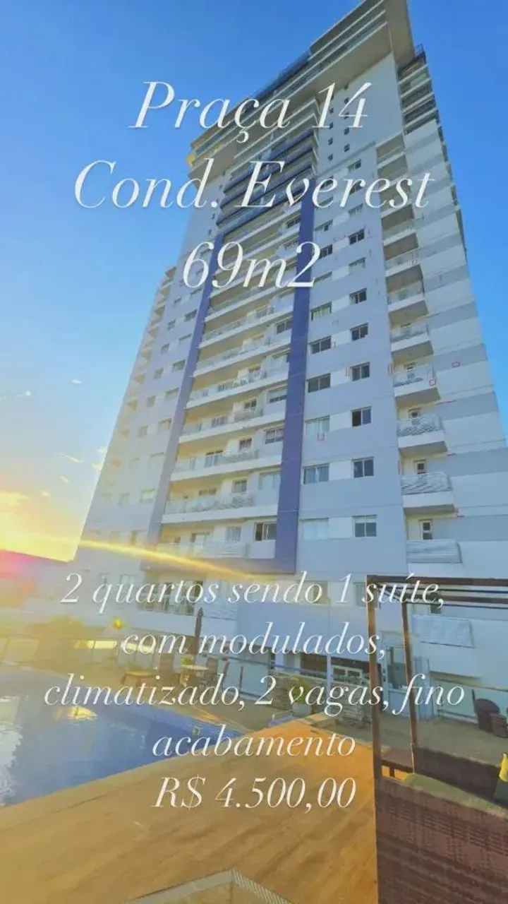 COND EVEREST 69M2, 2 QUARTOS SENDO 1 SUÍTE, CLIMATIZADOS, MODULADOS, 2 VAGAS