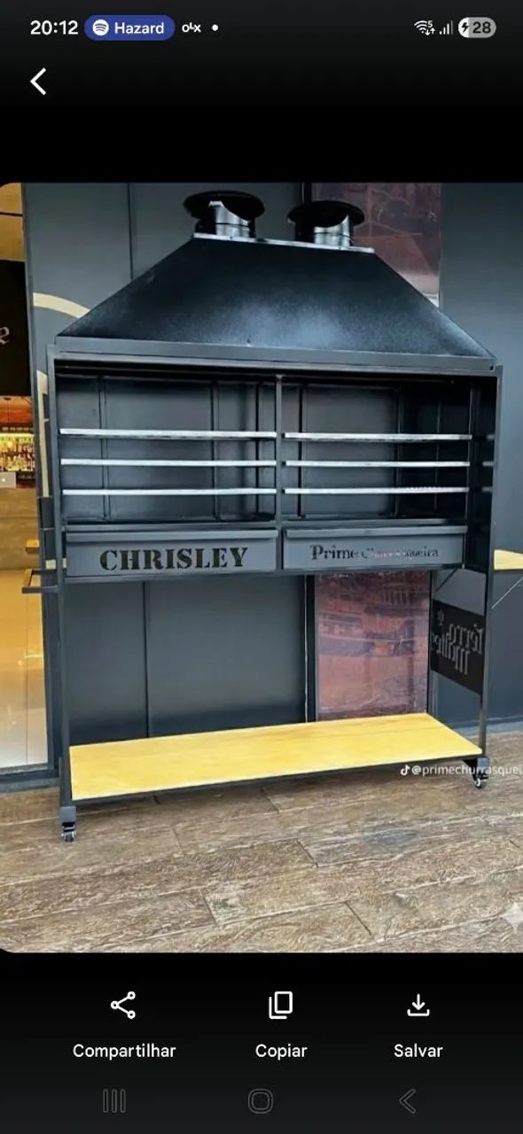 Churrasqueira para espetinho profissional com 1.70 de comprimento 