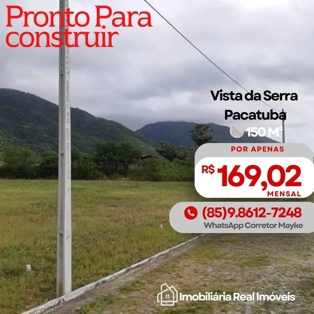 Lotes em Pacatuba, parcelas de 170 reais