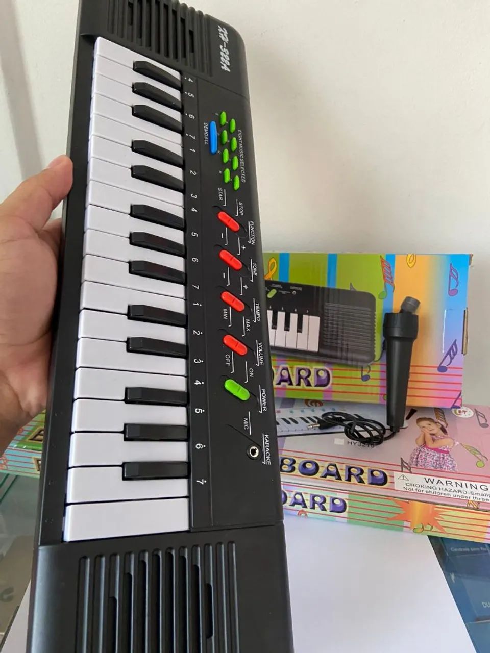 Teclado Infantil Musical 32 Teclas Keys Com Microfone - Foto 2