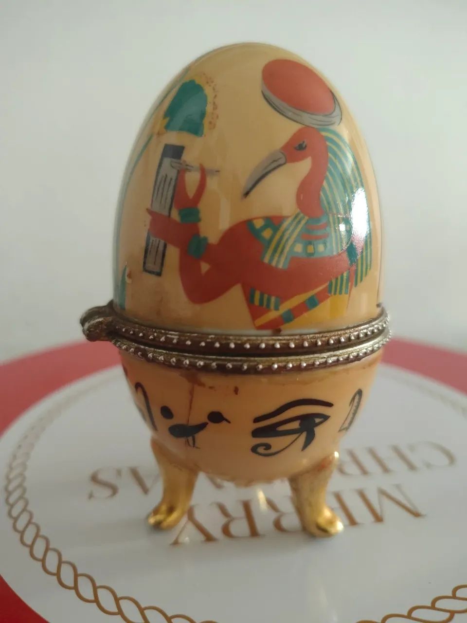 Caixa de bijoux Decorativo formato de ovo Egípcio - Foto 3