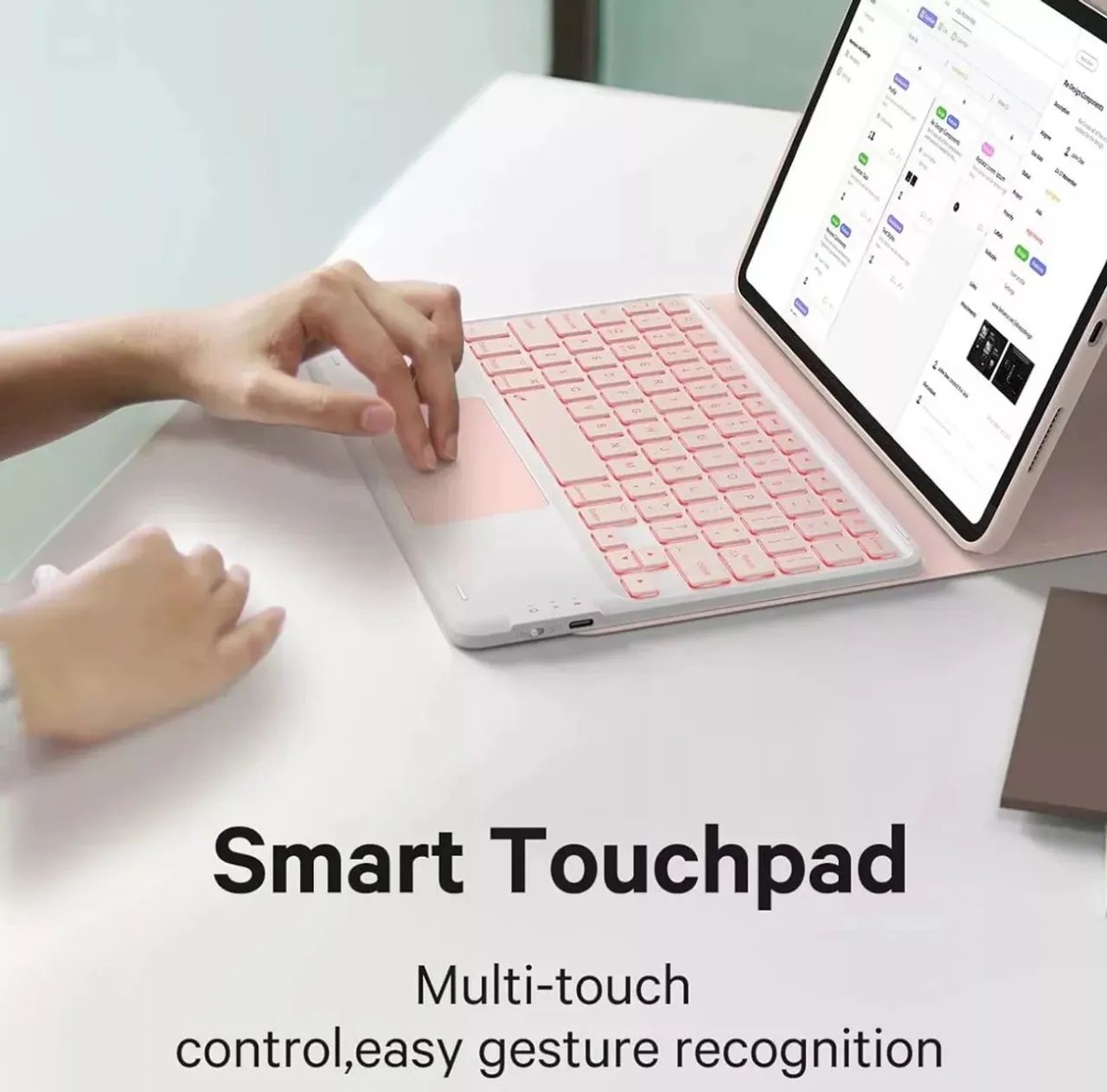 Capa para ipad 7/8/9/10/11 air 4 /5/6 Teclado e Touchpad