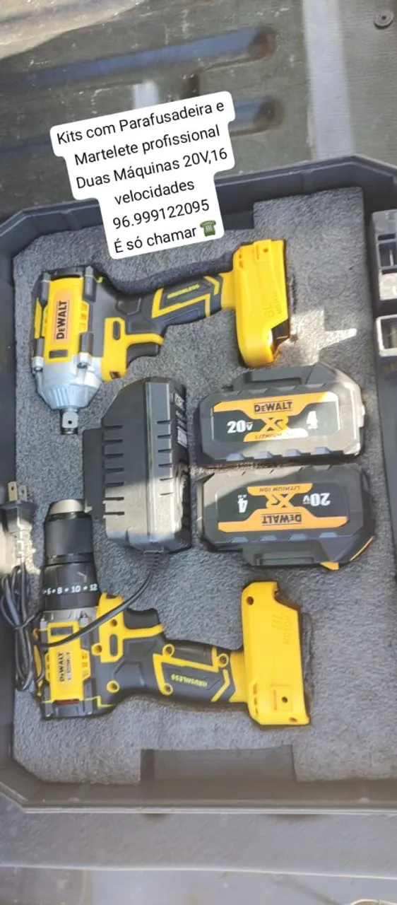 Kit Parafusadeira e Martelete Dewalt 20v - 2 Peças