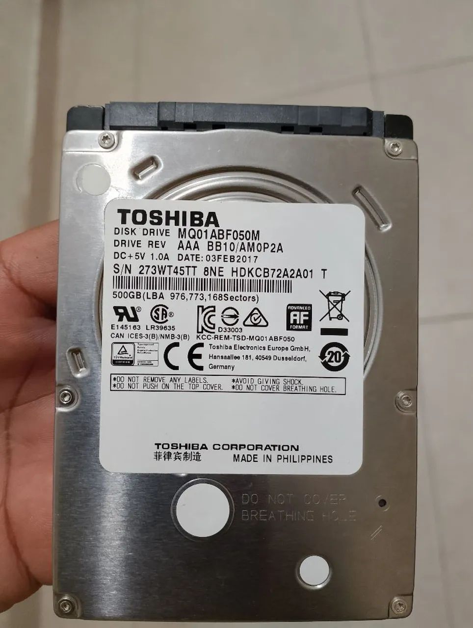 HD Interno Toshiba 500GB SATA 3.5