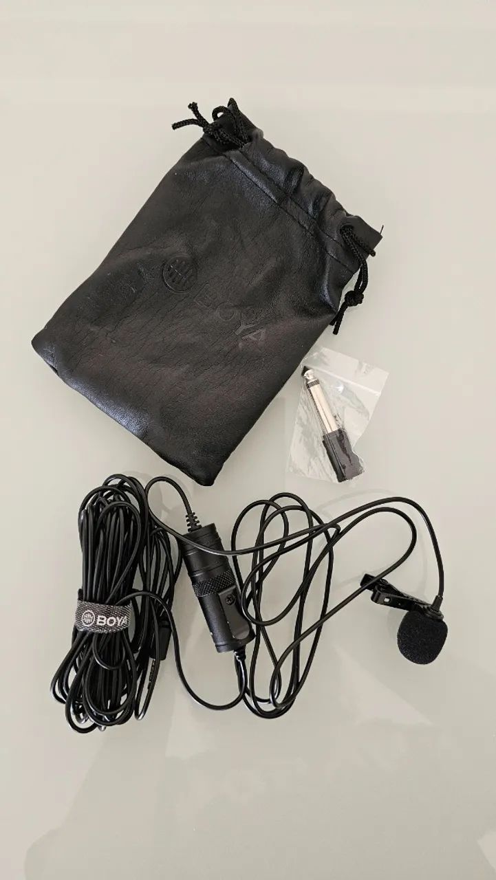 Microfone de Lapela BOYA BY-M1, Omni Direcional, Preto - streaming, smartphone, filmadoras