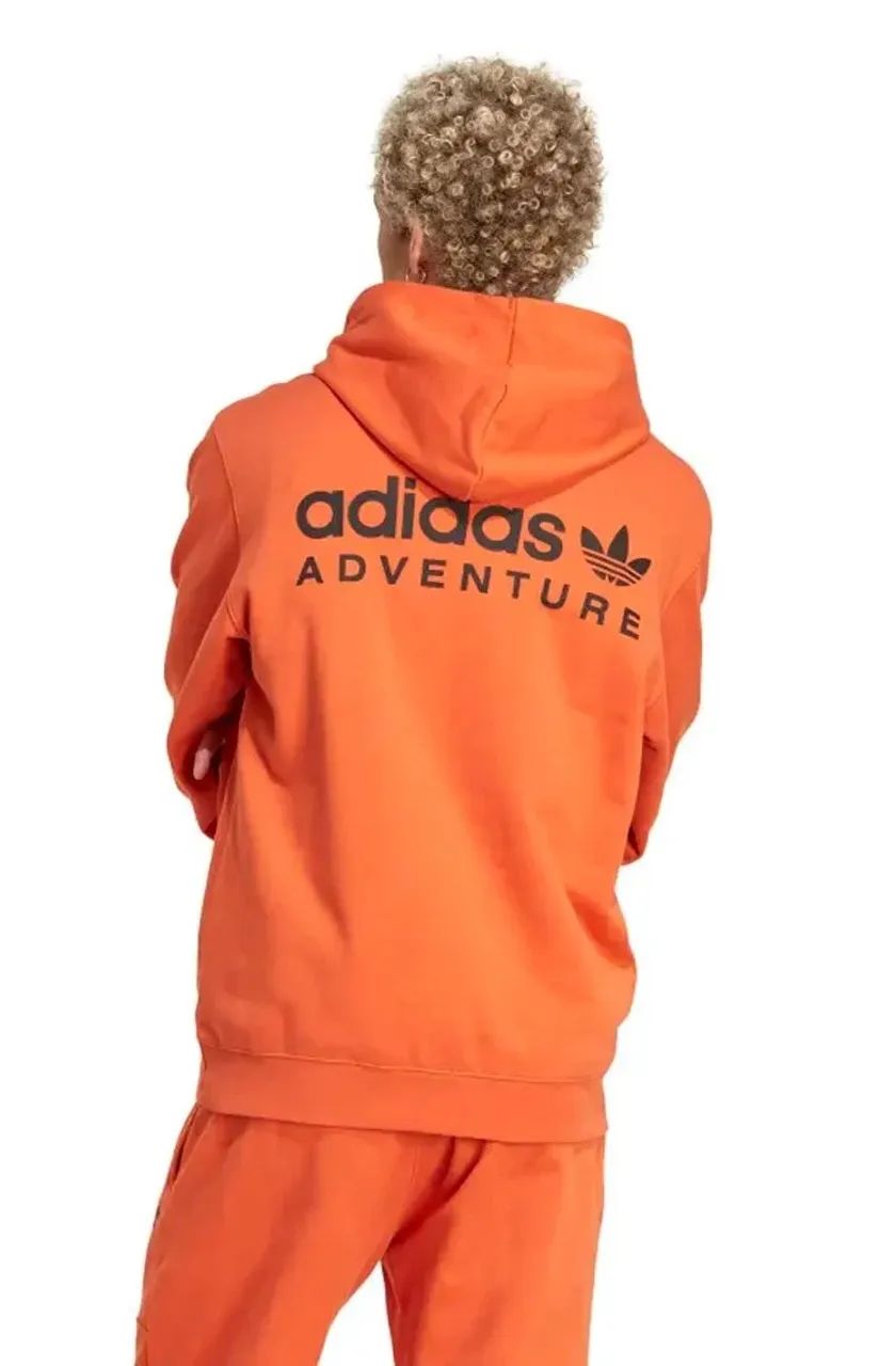 BLUSA MOLETOM ADIDAS CAPUZ ADVENTURE LARANJA/PRETO Roupas