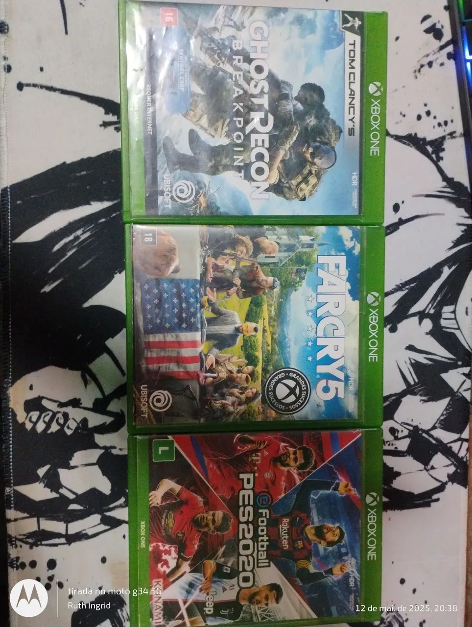 3 jogos de Xbox One - Ghost Recon Breakpoint, Far Cry 5 e PES 2020