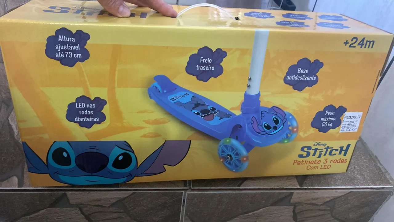 Patinete 3 Rodas Stitch Com LED