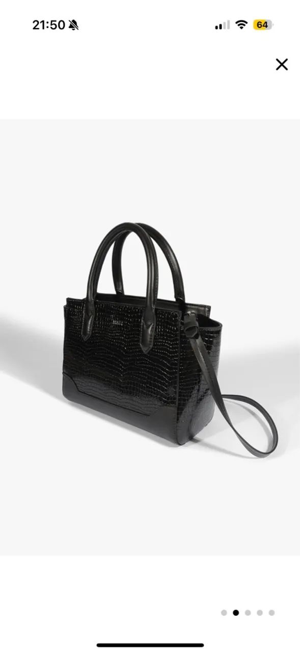 Bolsa de Mão Schutz couro Preta com Textura - Foto 2