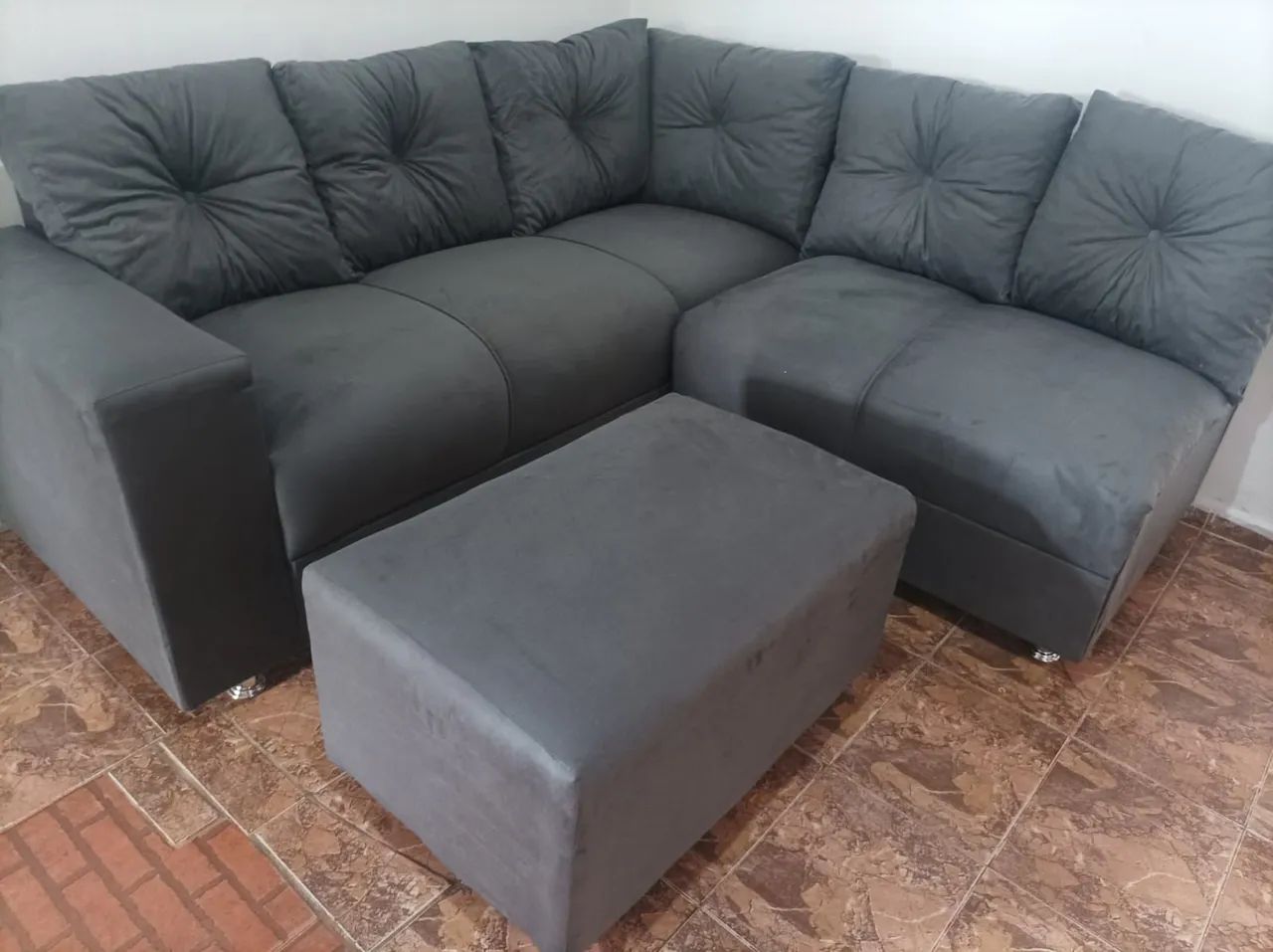 Sofá de Canto Cinza - Novo - Foto 2