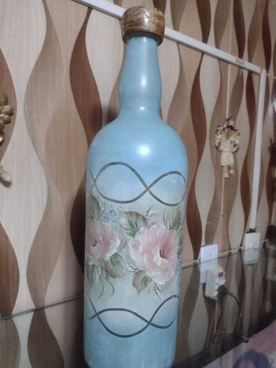 Vaso Decorativo com Flores Pintadas