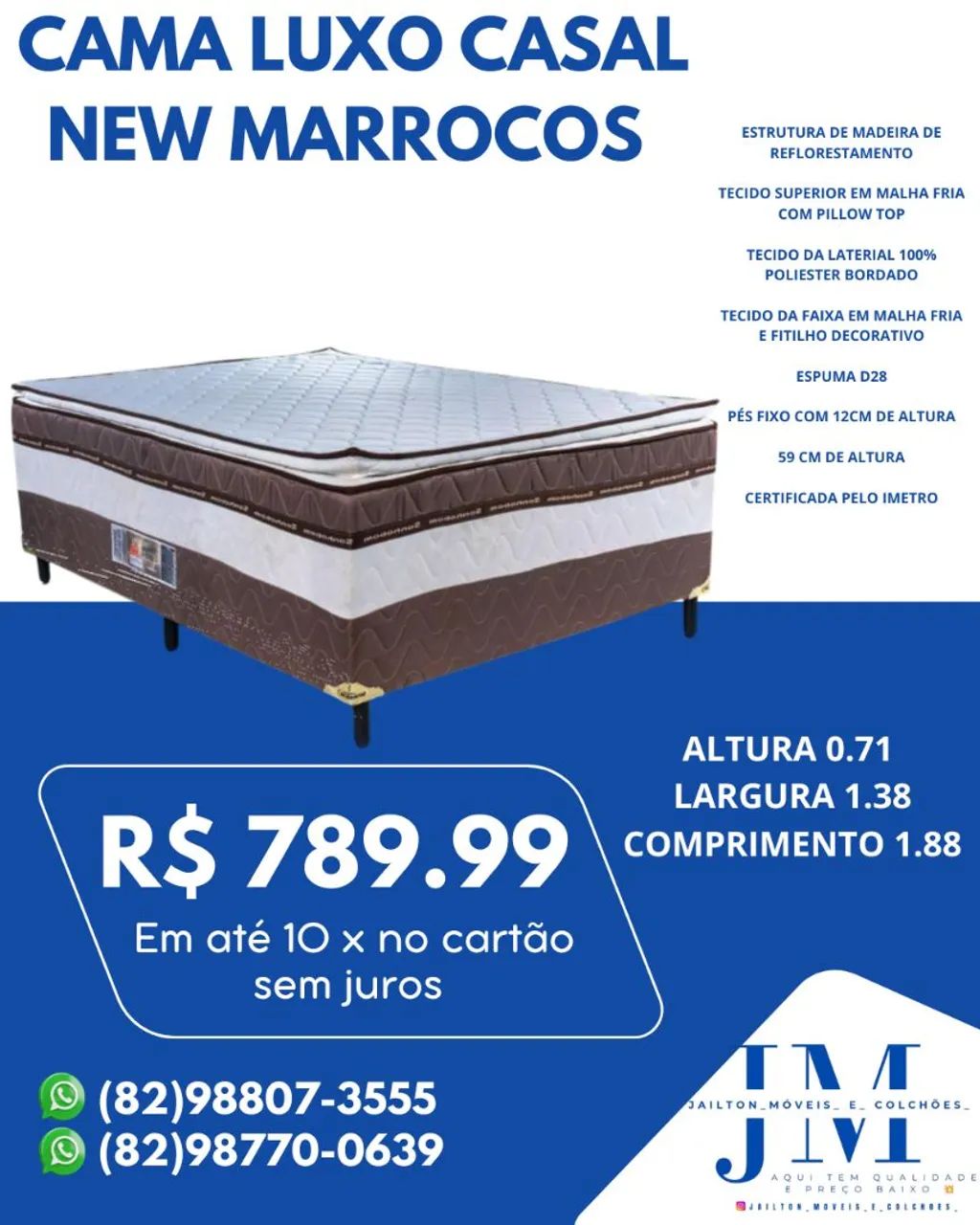 MEGA PROMOÇÃO DE CAMA BOX LUXO CASAL 790.00