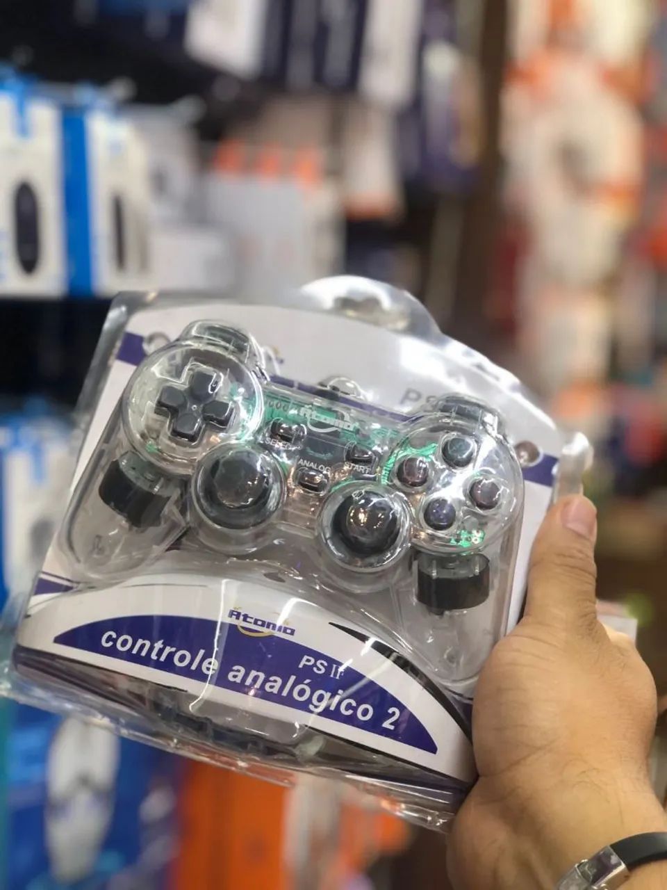 Controle Analógico PS2 - Cristal Transparente
