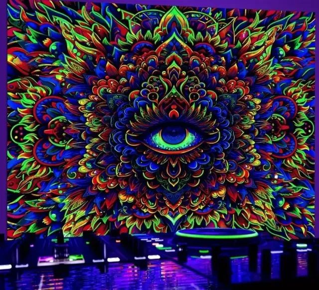 Tecido Decorativo Psicodélico com Mandala UV  - Foto 3