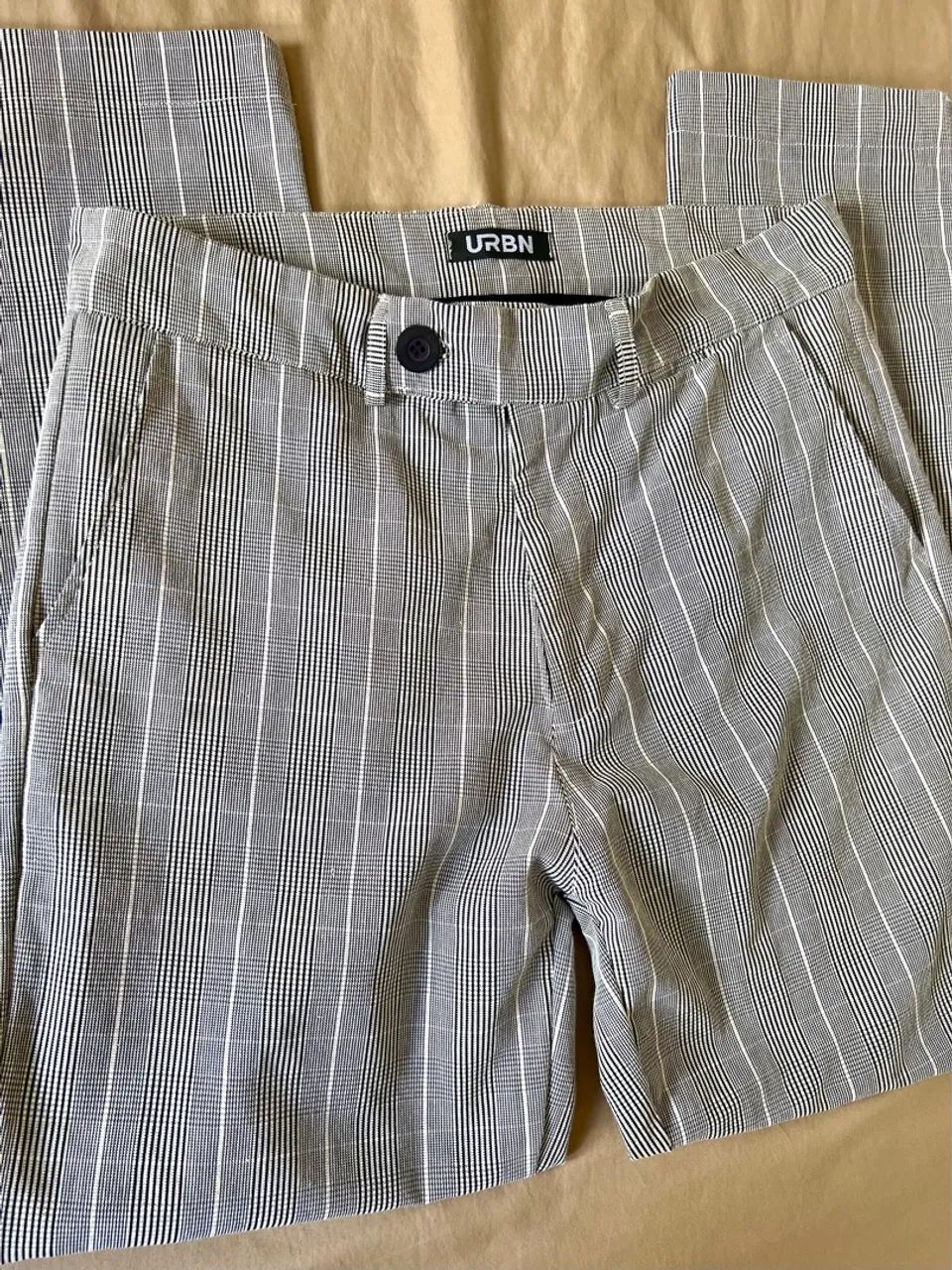 Calça em Alfaiataria 38 Cinza Xadrez