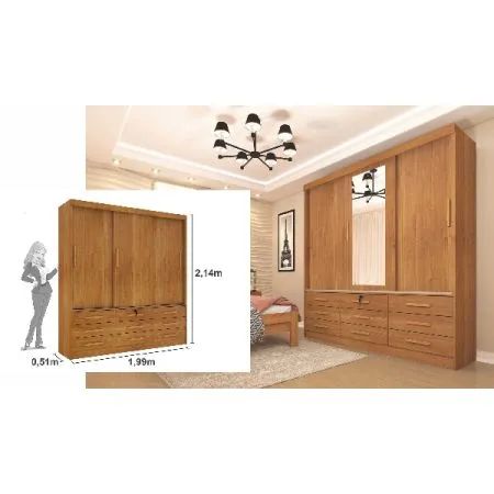 Guarda-Roupa Amadeirado com Design Moderno