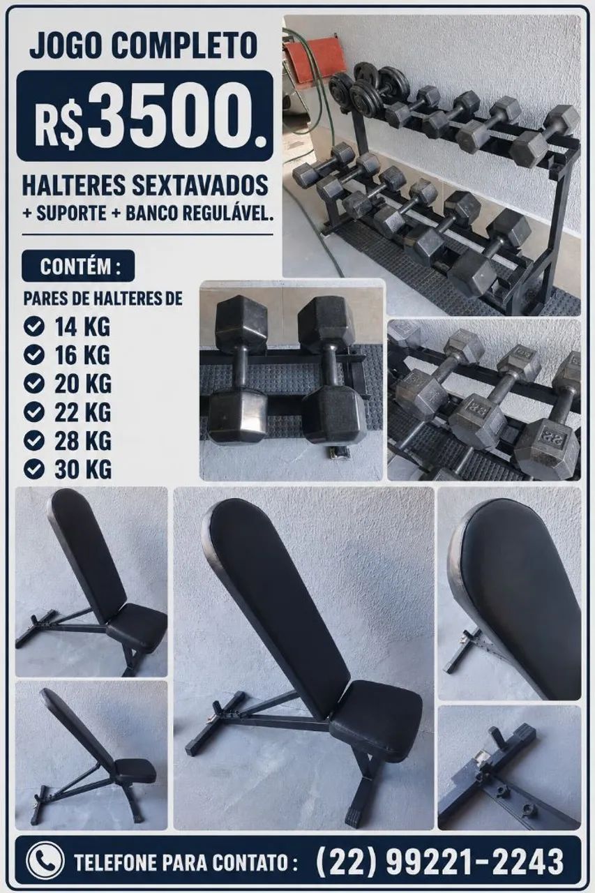 Halteres sextavados. 