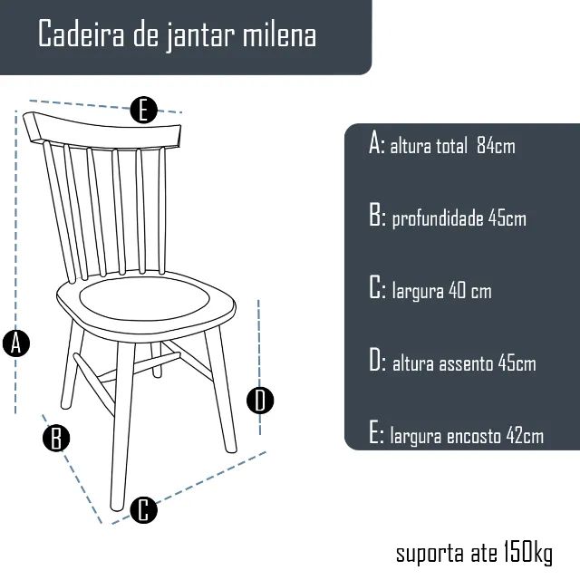 Conjunto De Mesa Redonda Com 4 Cadeira Eucalipto Preto - Foto 5