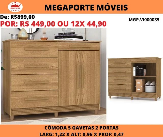 Cômoda Sapateira Sirius 2P 5G - Foto 5
