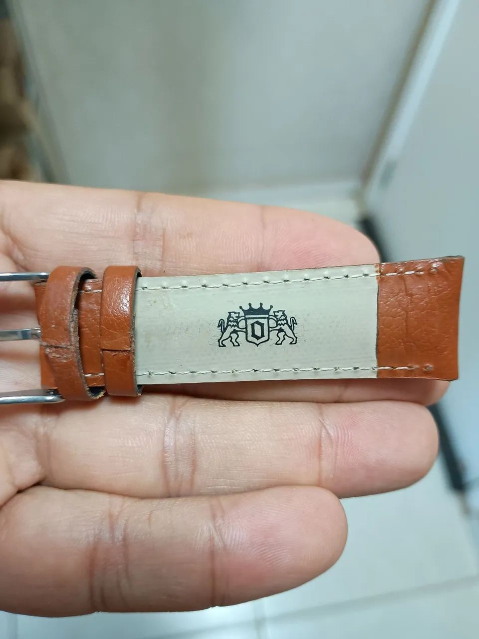 Pulseira de couro legítimo de 20 mm para relógio Orient com logo - Foto 2