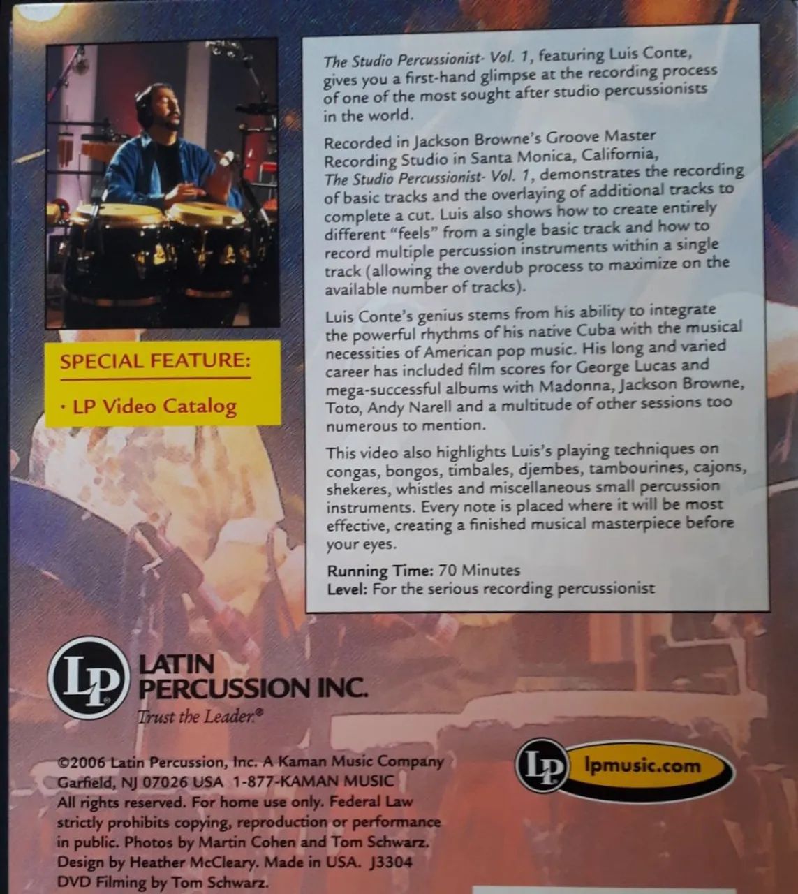 DVD The Studio Percussionist Vol. 1 - Luis Conte Estudo Percussão  - Foto 3