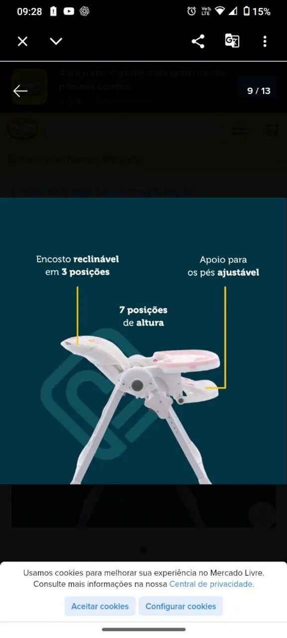 Cadeira de Refeição  - Foto 4