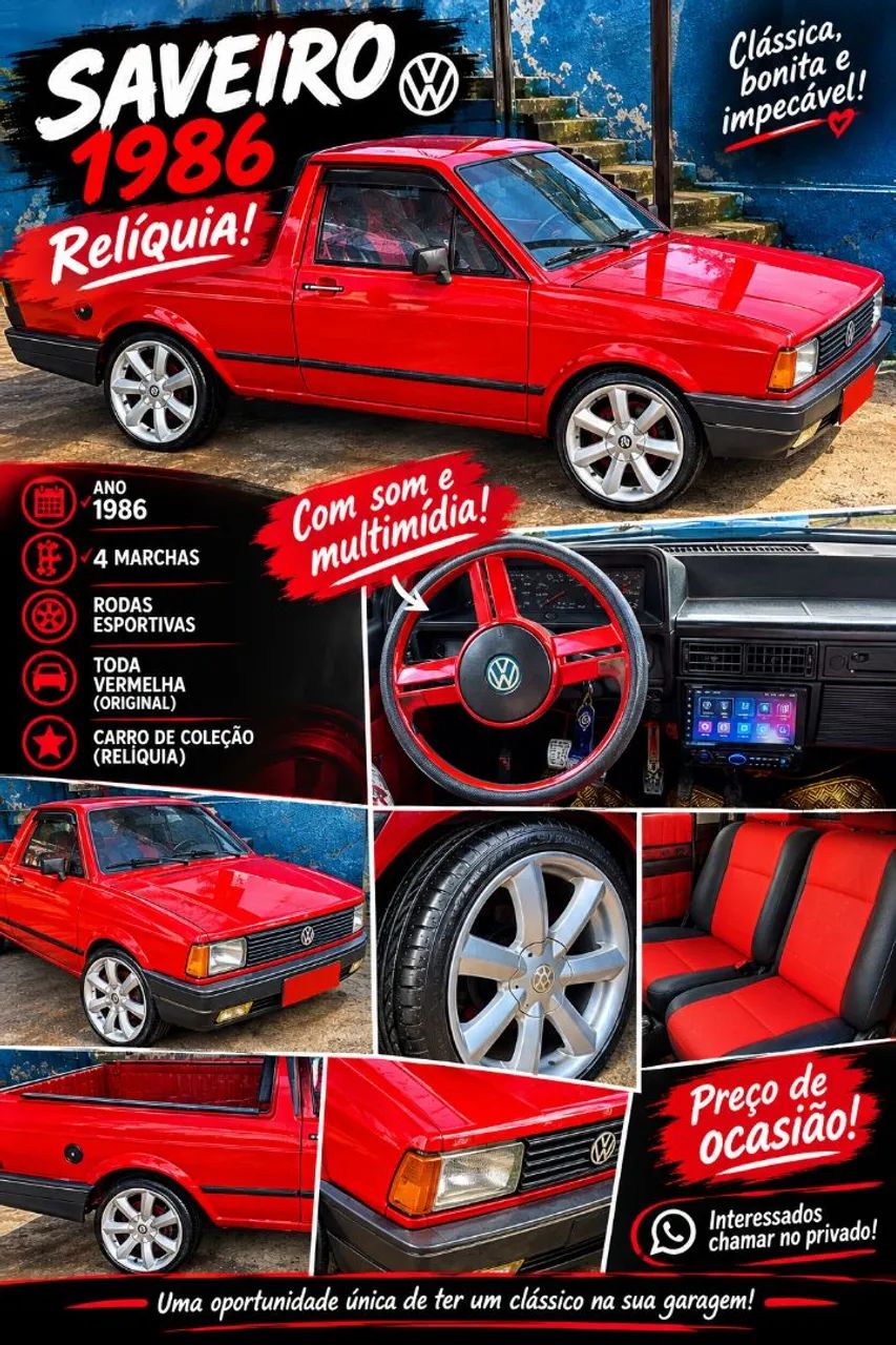 Volkswagen Saveiro GL 1.8mi E 1.6/gl/ls/s/ Sunset 1986