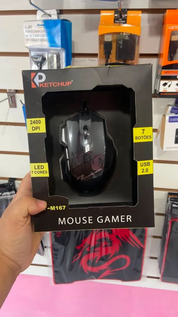 Mouse gamer com led rgb 