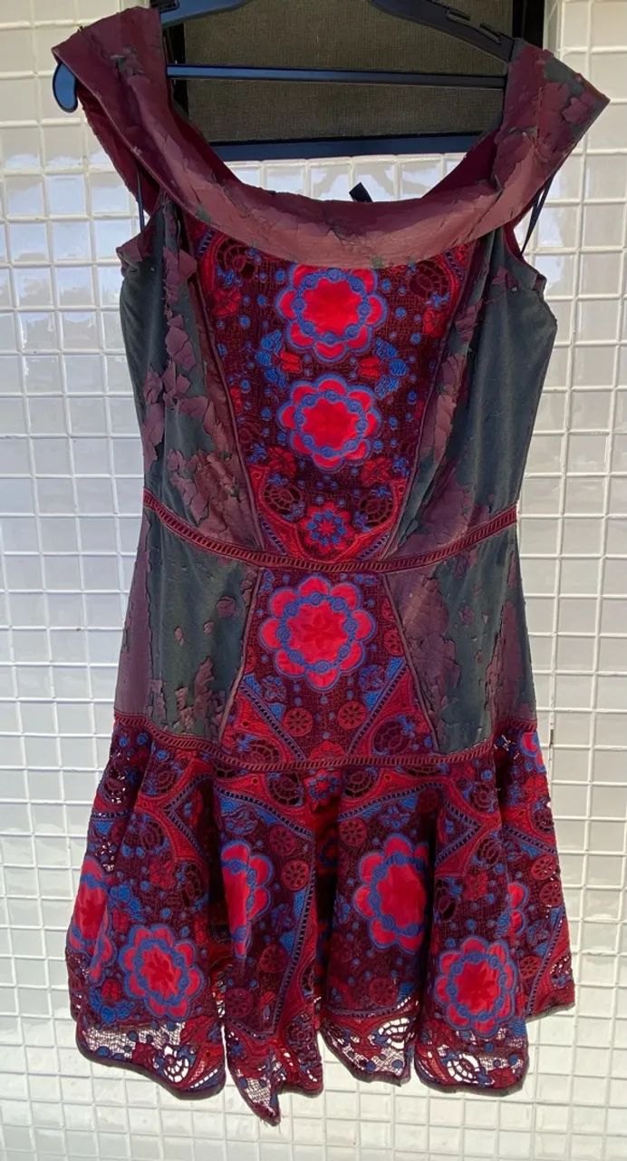 Vestido vinho festa (para reformar)