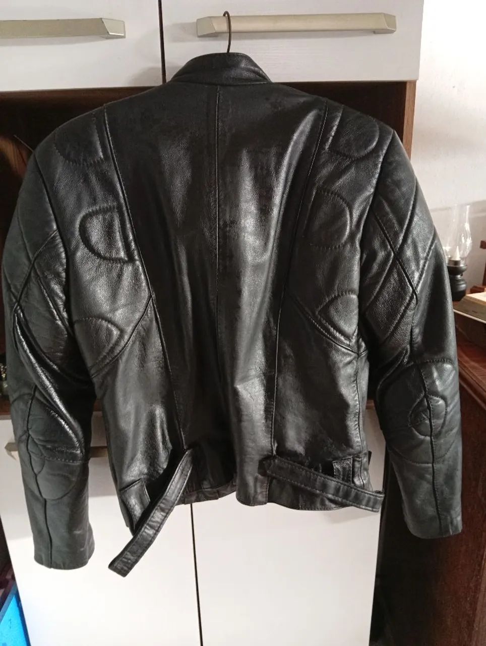Jaqueta biker couro legítimo feminina P - Foto 2