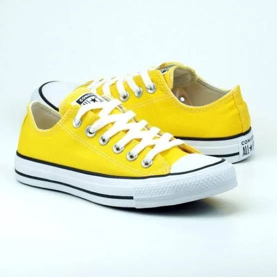 all star tenis amarelo cano baixo