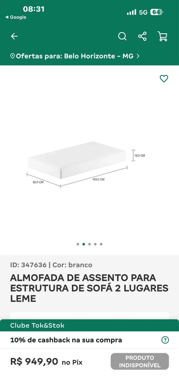 ALMOFADA PARA SOFÁ 2 lugares LEME TOK&Stok - Foto 3