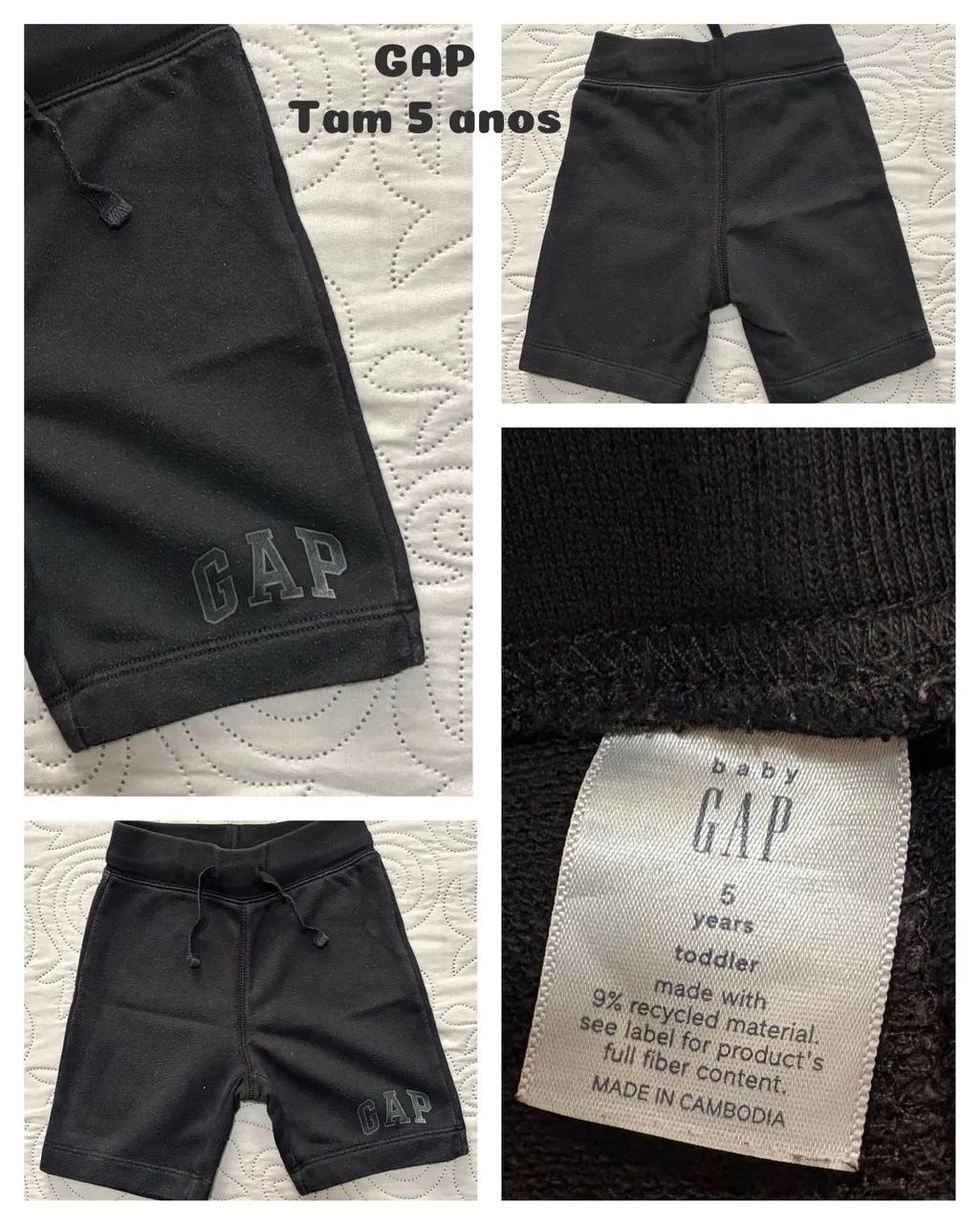 Lote camisetas e bermudas da GAP e 1 bermuda da Zara infantil - Foto 4