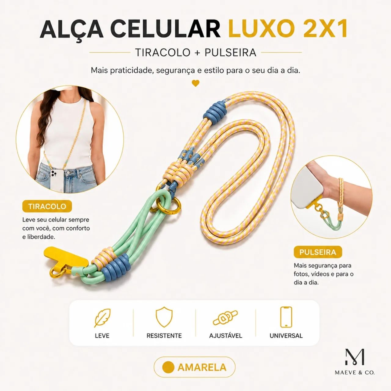 Cordão celular 2 em 1 | Alça ou pulseira  - Foto 5