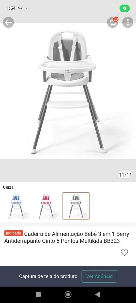 Cadeirinha de alimentação bebê  - Foto 2