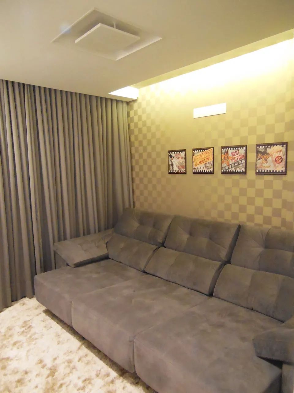 Sofá Retail e reclinál tecido suede, 2,84Mx 1 fechado  - Foto 3