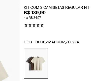 Kit com 3 camisetas regular fit H&M - Foto 2