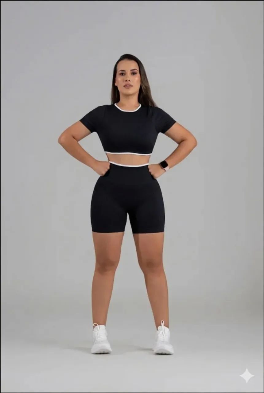 Conjunto short canelado premium academia fitnes  - Foto 4
