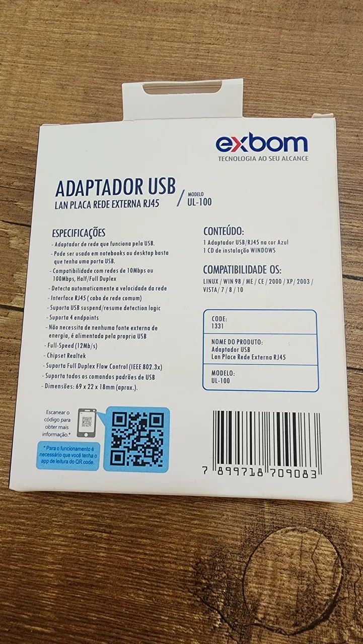 Adaptador USB Lan placa rede externa J45 - Foto 2