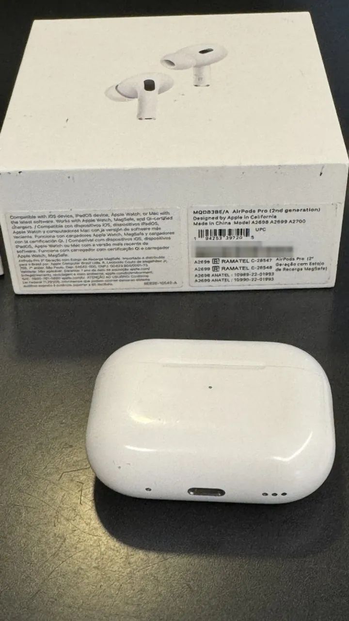 AirPods Pro 2 Lightning (A2698) originais, com caixa e nota fiscal