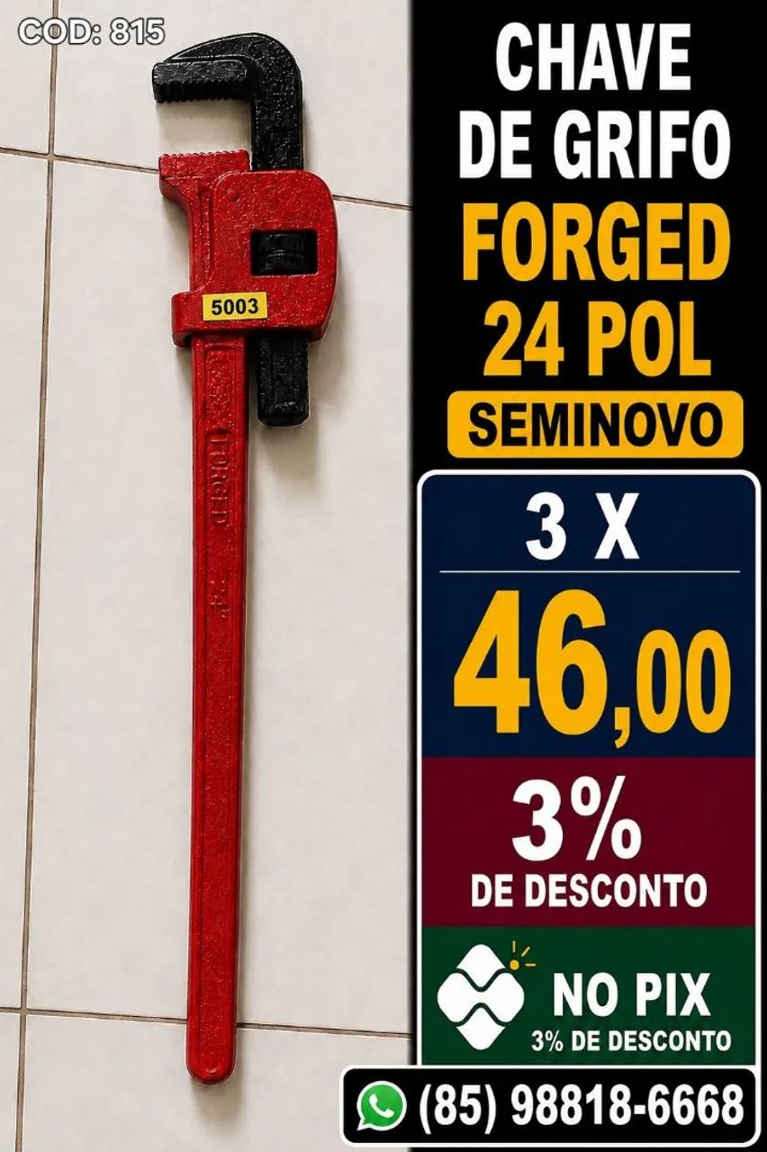 CHAVE DE GRIFO FORGED 24 POLEGADAS - SEMINOVO
