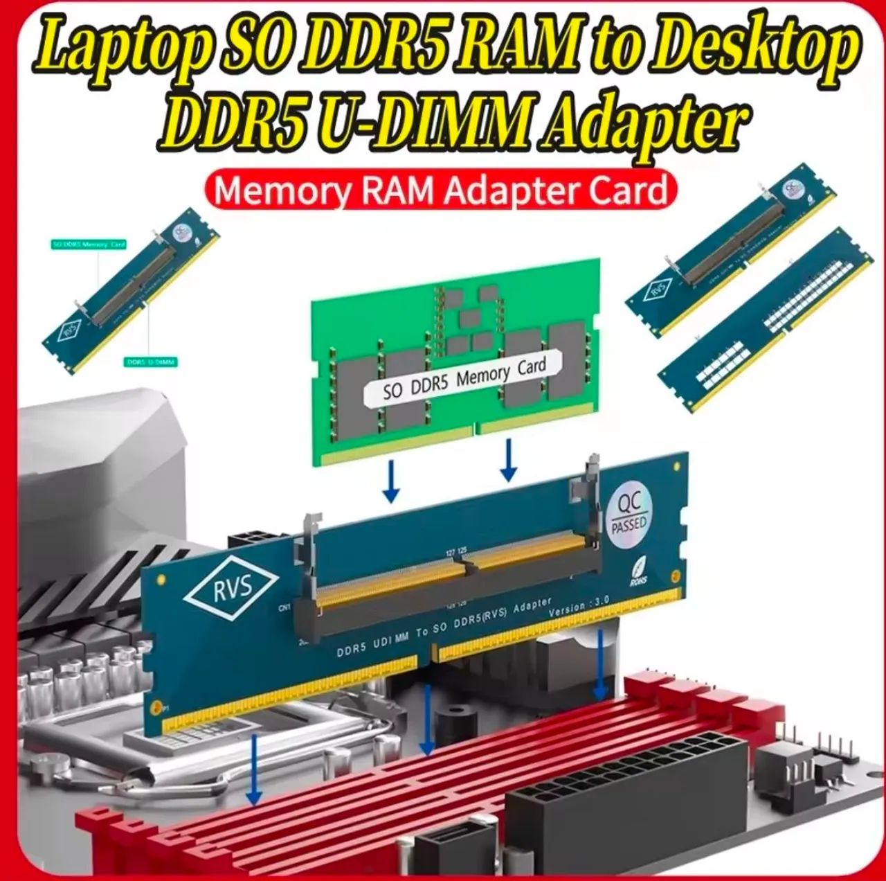 Adaptador memoria ram ddr5 notebook para pc