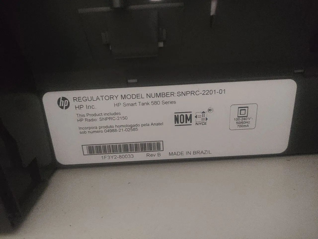 Vendo impressora HP smart tank 580 nova