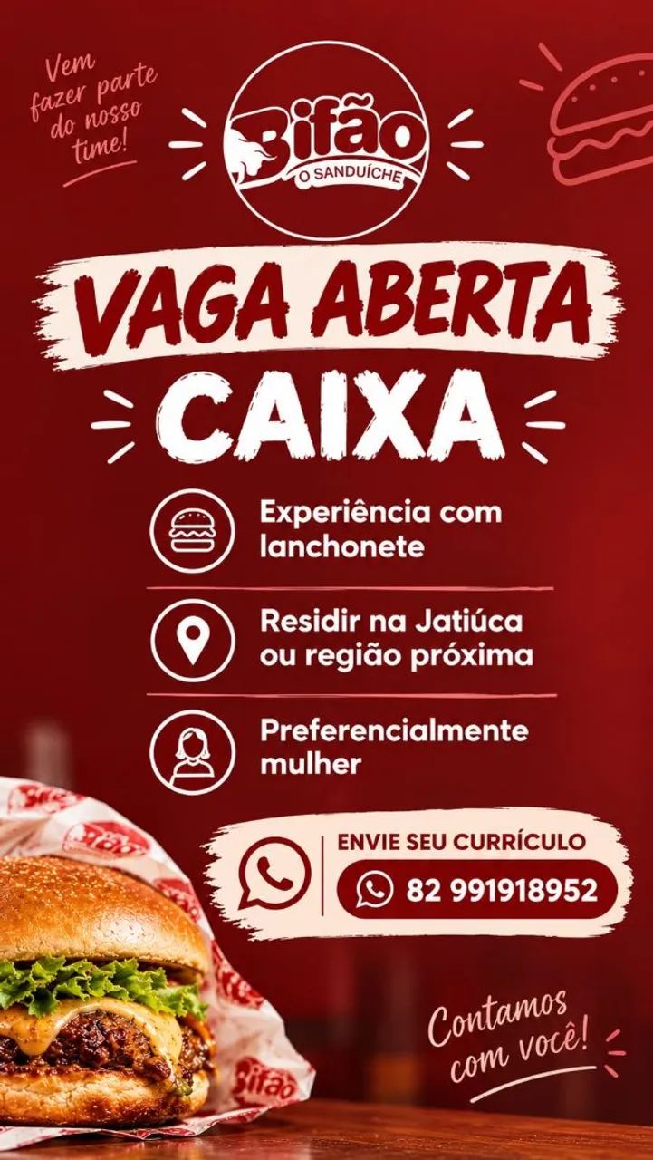 ESTAMOS PRECISANDO DE ATENDENTE/CAIXA